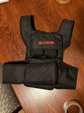 ETHOS Black Weighted Vest with Red Logo